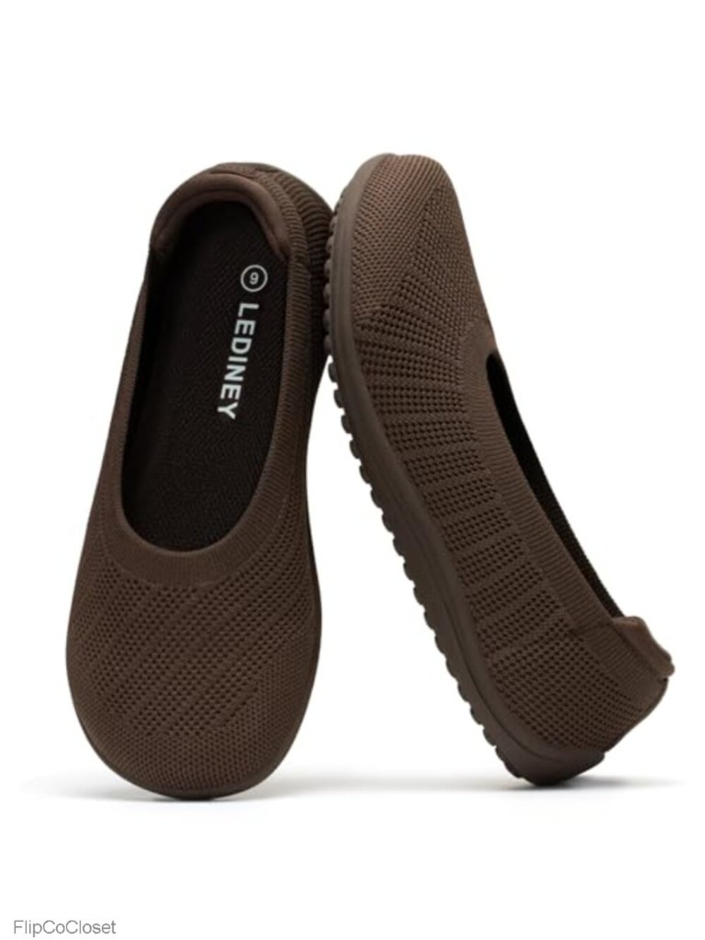 Wide Toe Knit Ballet Flats Barefoot Foldable Lightweight Women's Shoes